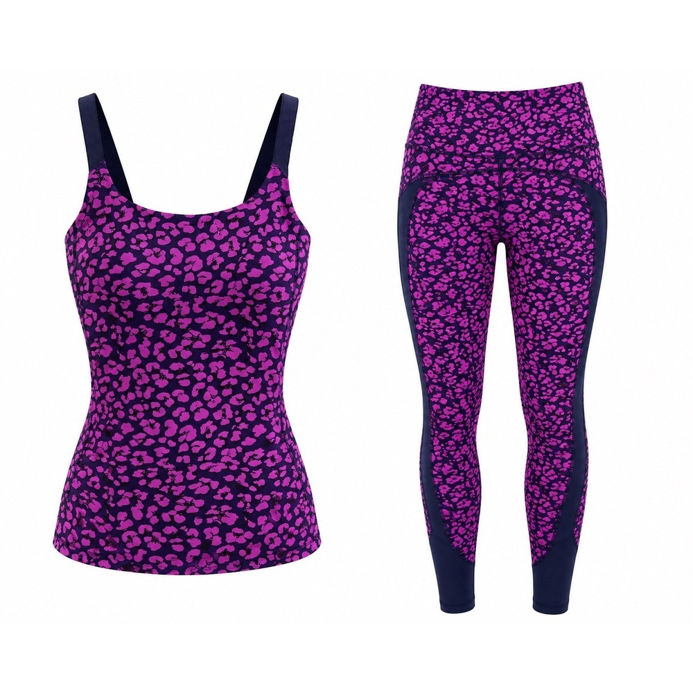 Lululemon Barre None Tank & Drop It Like Its Hot Tight Set Size 6 Cherry Cheetah